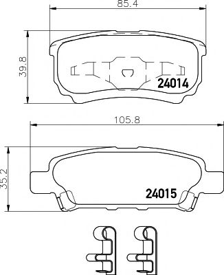 HELLA MITSUBISHI гальмівні колодки задн.Lancer,Outlander 03-  арт. 8DB355010811