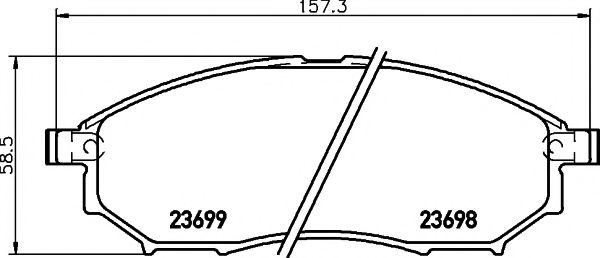 HELLA NISSAN гальмівні колодки передн..Murano,Navara,Pathfinder 05- сист.Sumitomo  арт. 8DB355013141