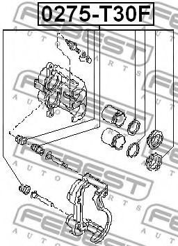 Ремкомплект супорта передн. NISSAN X-TRAIL T30 2000-2006 (вир-во FEBEST)  арт. 0275T30F