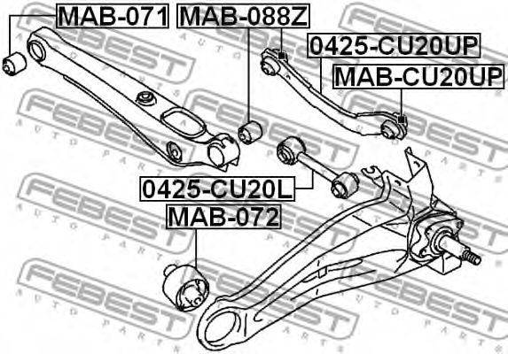 Важіль поперечний задньої підвіски  арт. 0425CU20L