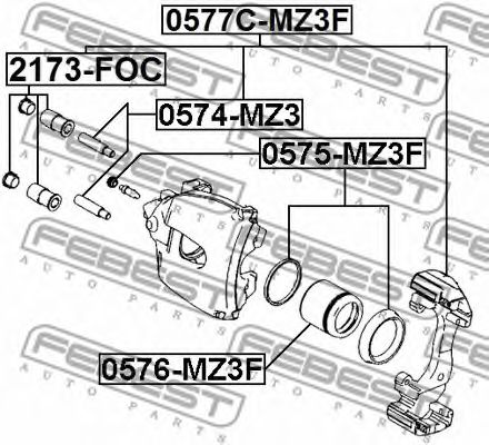 Пильник направляючої супорта перед. Audi A3/A6/Focus/Clio (к-кт 2 шт)  арт. 2173FOC