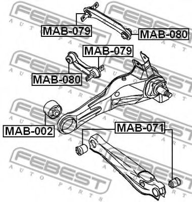 Сайлентблок заднього важеля Carisma/Space Star/V40/S40 95-(передн)  арт. MAB002