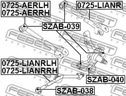 Сайлентблок задньої цапфи Grand Vitara/Escudo 6 98-06  арт. SZAB039