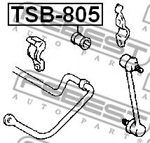 втулка заднього стабілізатора d16  арт. TSB805
