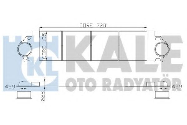 Інтеркулер VW Transporter T5, Multivan (03-) 1.9, 2.0, 2.5 Tdi (343100) KALE OTO RADYATOR  арт. 343100