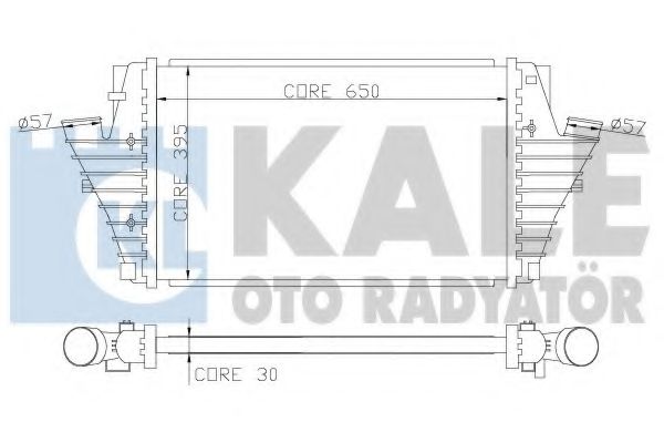 KALE OPEL Інтеркулер Signum, Vectra C, Saab 9-3, Cadillac BLS 2.0 16V Turbo/2.2DTI 16V 02-  арт. 346000