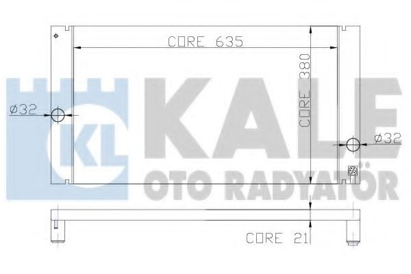 KALE VOLVO радіатор охолодження C30/70 II,S40 II,V50 2.0/2.5 04-  арт. 352800