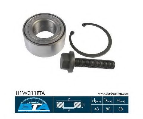 Подшип.ступицы пер. VW Sharan SE Alhambra @80 /зад. с болтами  арт. H1W011BTA