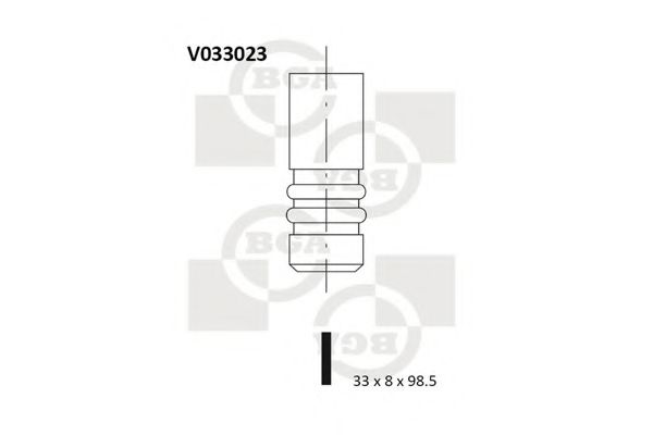Клапан випуск. Golf II/Passat B2/Audi 80 1.8i (33x8x98.5)  арт. V033023