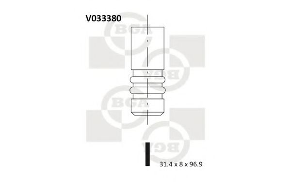Клапан випуск. 2.5TDI LT 96-06/T4 96-03/Crafter 06-  арт. V033380