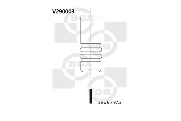 Клапан випуск. Vectra/Omega/Zafira 2.0/2.2d (X20DTH/Y20DTH/X20DTH/Y22DTR)  (26x6x97)  арт. V290003