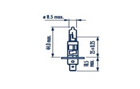 483204000 NARVA Лампа H1 12V 55W P14,5S (блістер 1 шт.) H1 12V NARVA HELLA арт. 48320