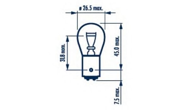179164000 NARVA Лампа P21/5W 12V BAY15D (блістер 2 шт.) VOLKSWAGEN арт. 17916