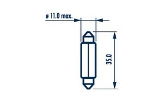 173163000 NARVA Лампа 12V 10W SV8,5 T10.5X38 |FESTOON LAMPS| (10шт) HELLA арт. 17316