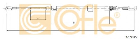 Трос ручника VW LT 46 (96>) MB Sprinter L=2440m центральный  арт. 109885