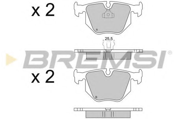 Гальмівні колодки зад. BMW 3(E46)/7(E38)/X5(E53) 94-11 (ATE) (123x59,4x17,3)  арт. BP2652