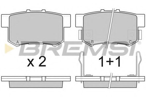 Гальмівні колодки зад. Civic 98-01/CR-V 01-06 (Akebono) (47,5x89x14,5)  арт. BP2750