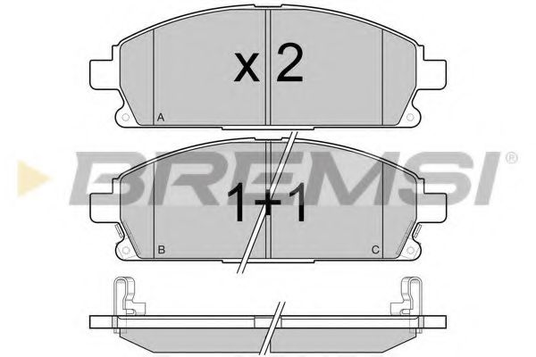 Гальмівні колодки пер. Nissan X-Trail 01-13/Pathfinder 97-04 (sumitomo) (159x56x16,4)  арт. BP2968