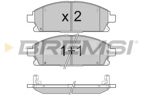Гальмівні колодки пер. Nissan X-Trail 01-13/Pathfinder 97-04 (sumitomo) (159x56x16,4)  арт. BP3068
