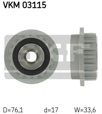 SKF VW механізм вільного ходу генератора T5,Touareg,Phaeton,Multivan  арт. VKM03115