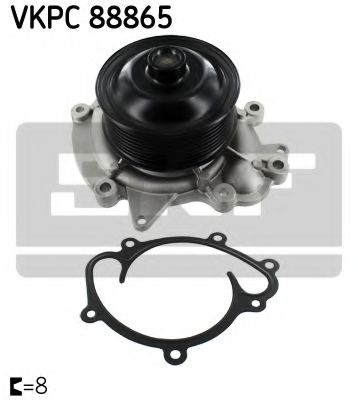 Насос охолоджуючої рідини, з ущільненням MERCEDES C T-MODEL (S203), C T-MODEL (S204), C (W203), C (W204), CLK (A209), CLK (C209), CLS (C219), E T-MODEL (S211), E (W211) 2.1D/3.0D 01.05-  арт. VKPC88865