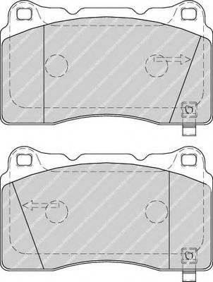 Комплект гальмівних колодок передн (без комплектуючих), VOLVO S60 I, V70 II  CADILLAC ATS  CHEVROLET CORVETTE  CHRYSLER 300C  DODGE CHALLENGER, CHARGER, VIPER  HONDA CIVIC IX 1.6-Electric 01.98- ROADHOUSE арт. FDB1968