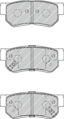 Комплект гальмівних колодок задн , HYUNDAI ELANTRA IV, GETZ, GRANDEUR, SONATA V, TUCSON, TUCSON/SUV  KIA OPIRUS, SPORTAGE II 1.4-3.8 09.03- BREMBO арт. FDB4247