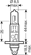 Лампа osram ultra life h1 55w 12v p14.5s (потроєний строк служби)  арт. 64150ULT01B