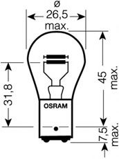 7537TSP-UNV OSRAM Лампа 21/5W 24V BAY15D TRUCKSTAR PRO  арт. 7537TSP