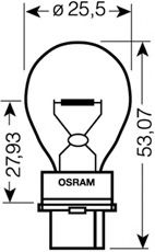 Автолампа Osram (27W 12V W2,5X16D)  арт. 3156