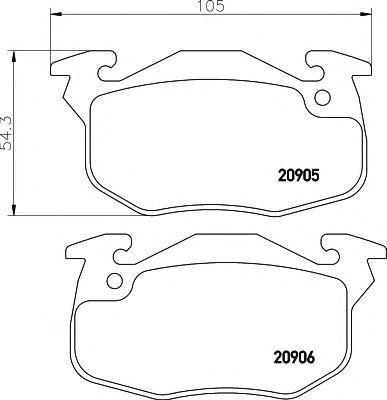 MINTEX  гальмівні колодки передні PEUGEOT 106 1.4-1.6 96- ROADHOUSE арт. MDB1807