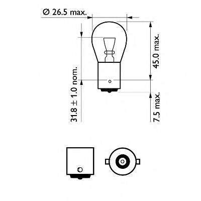 Автолампа P21W 12V 21W BA15s VisionPlus (2 шт. в блістері)  арт. 12498VPB2