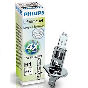 12258LLECOC1 (PHILIPS) H1 LongLife EcoVision 12V 55W P14,5s  арт. 12258LLECOC1