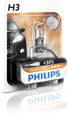 Автолампа H3 12V 55W PK22s Vision +30% (1 шт. в блістері)  арт. 12336PRB1