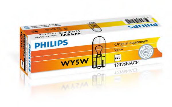 Лампа розжарювання WY5W 12V 5W W 2,1X9,5d STANDARD (вир-во Philips)  арт. 12396NACP