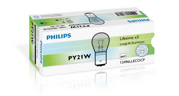 12496LLECOCP (PHILIPS) PY21W LongLife EcoVision 12V 21W BAU15s  арт. 12496LLECOCP