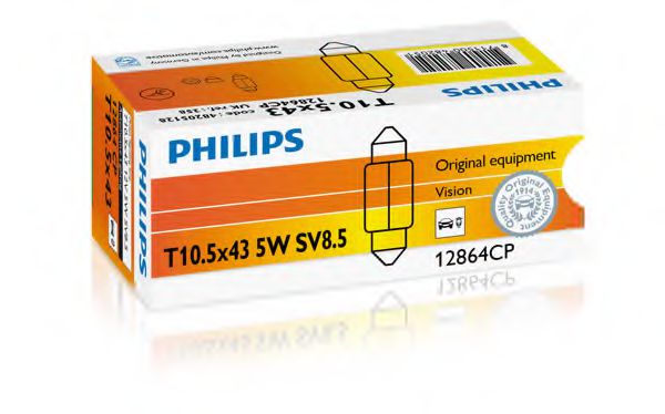 12864CP (PHILIPS) Festoon T10,5X43 12V 5W SV8,5  арт. 12864CP