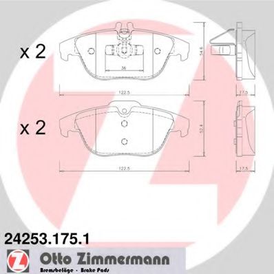 Колодки гальмівні дискові, к-кт  арт. 242531751