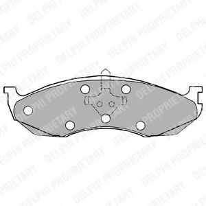 Комплект гальмівних колодок передн , JEEP CHEROKEE, COMANCHE, GRAND CHEROKEE I, WRANGLER I, WRANGLER II, WRANGLER III  KIA CARNIVAL I 2.1D-5.9 10.84-  арт. LP1615