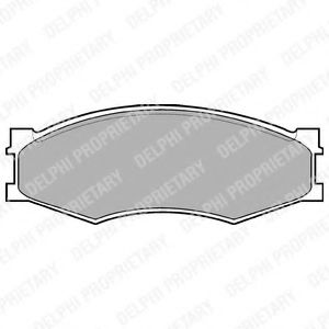 Комплект гальмівних колодок передн , INFINITI M30  LDV CUB  NISSAN 300ZX, BLUEBIRD, CABSTAR, CABSTAR E, CEDRIC, LAUREL, NAVARA, PICK UP, PRAIRIE, SERENA, SILVIA, VANETTE 1.5-3.0D 12.80- ABE арт. LP358