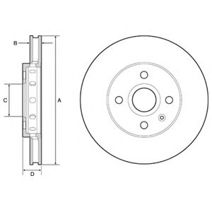 DELPHI VW диск гальмівний передн.Up,Load,Skoda Citigo,Seat 11-  арт. BG4647C