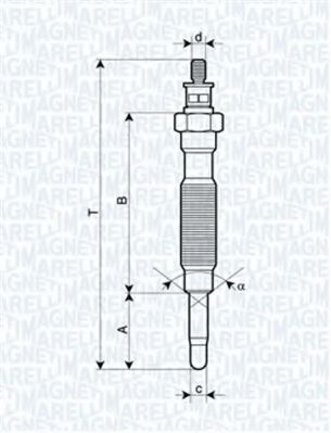 MAGNETI MARELLI свічка розжарювання HYUNDAI 2,5 MITSUBISHI 2,3/2,5 NISSAN 2,3/2,5  арт. 062900072304