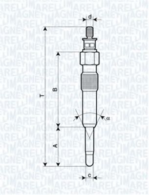MAGNETI MARELLI свічка розжарювання HONDA, ROVER [062503901304]  арт. 062503901304