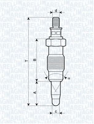 MAGNETI MARELLI свічка розжарювання (аналог арт. PX61) ESCORT, FIESTA, MONDEO [062900008304] BREMI арт. 062900008304