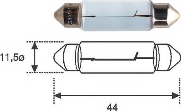 C10W 12L Лампа накаливания (12V C10W) HELLA арт. 009461200000