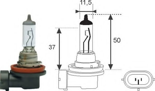 H11 12 Лампа накаливания (H11 12V 55W) OSRAM арт. 002549100000